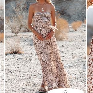 Vici strapless maxi dress with pockets!